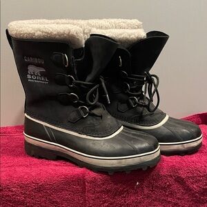 Sorel Caribou Black and White Winter Boots Vintage 90’s Excellent